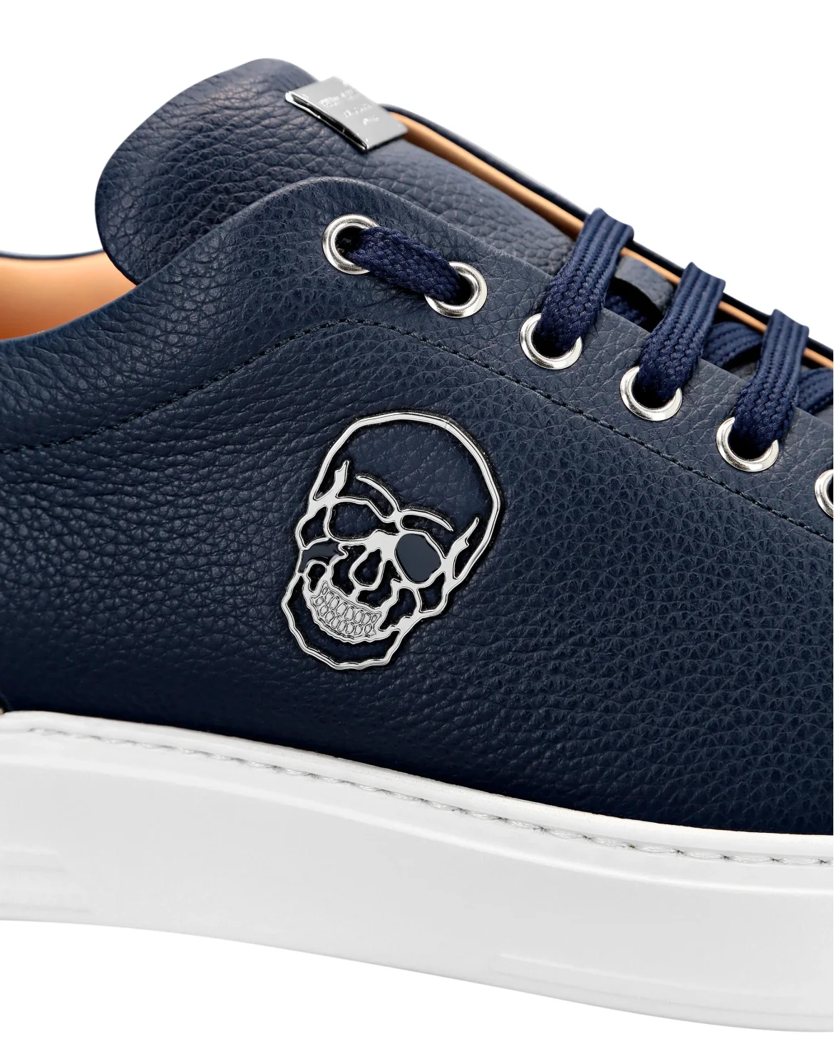 Leather Lo-Top Sneakers The $kull TM, цвет: Синий