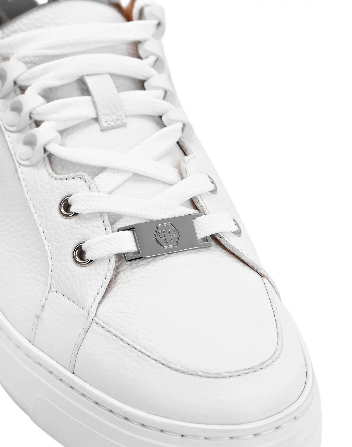 LO-TOP SNEAKERS SILVER $URFER LEATHER, цвет: Белый