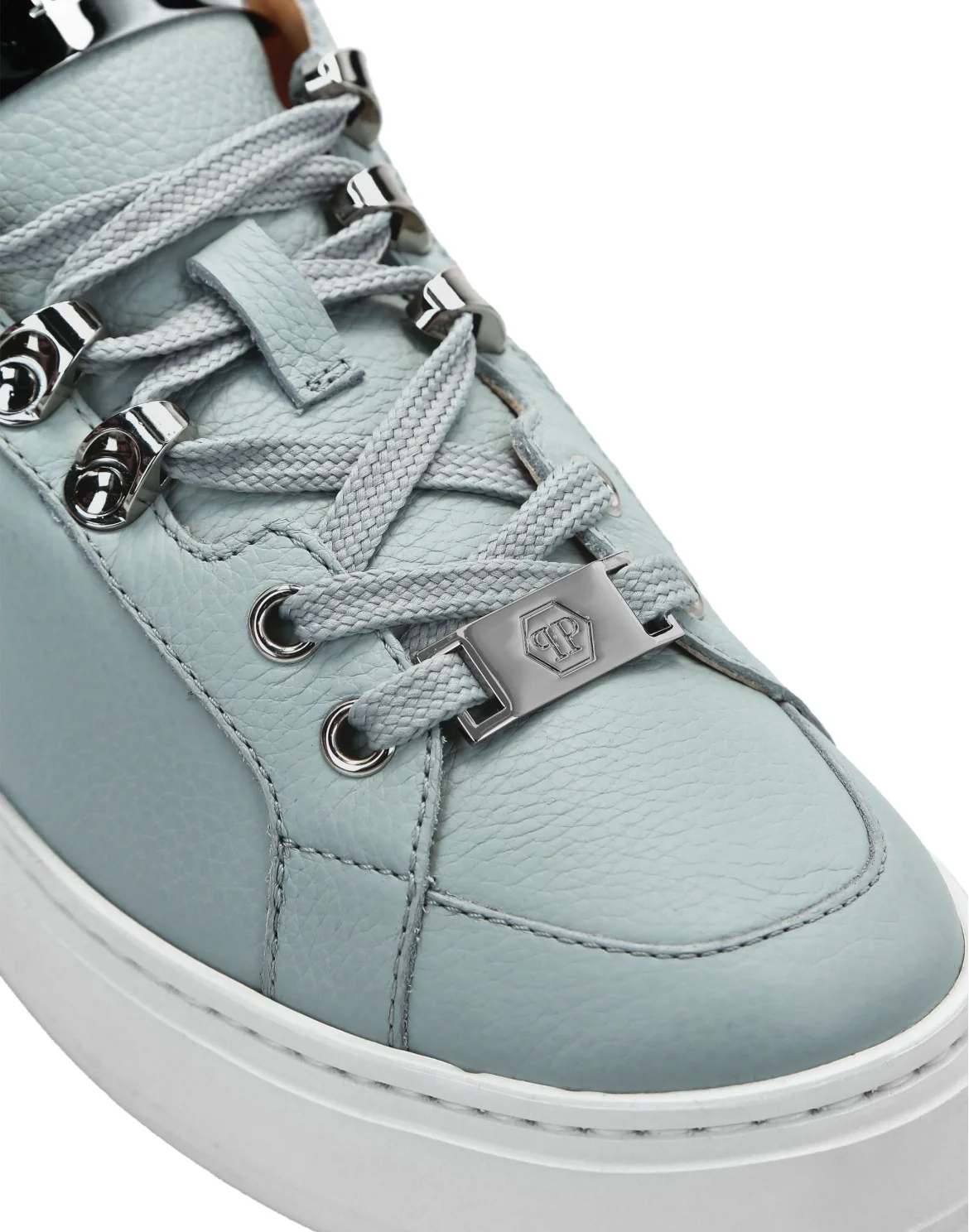 Leather Lo-Top Sneakers Silver $urfer TM, цвет: Голубой