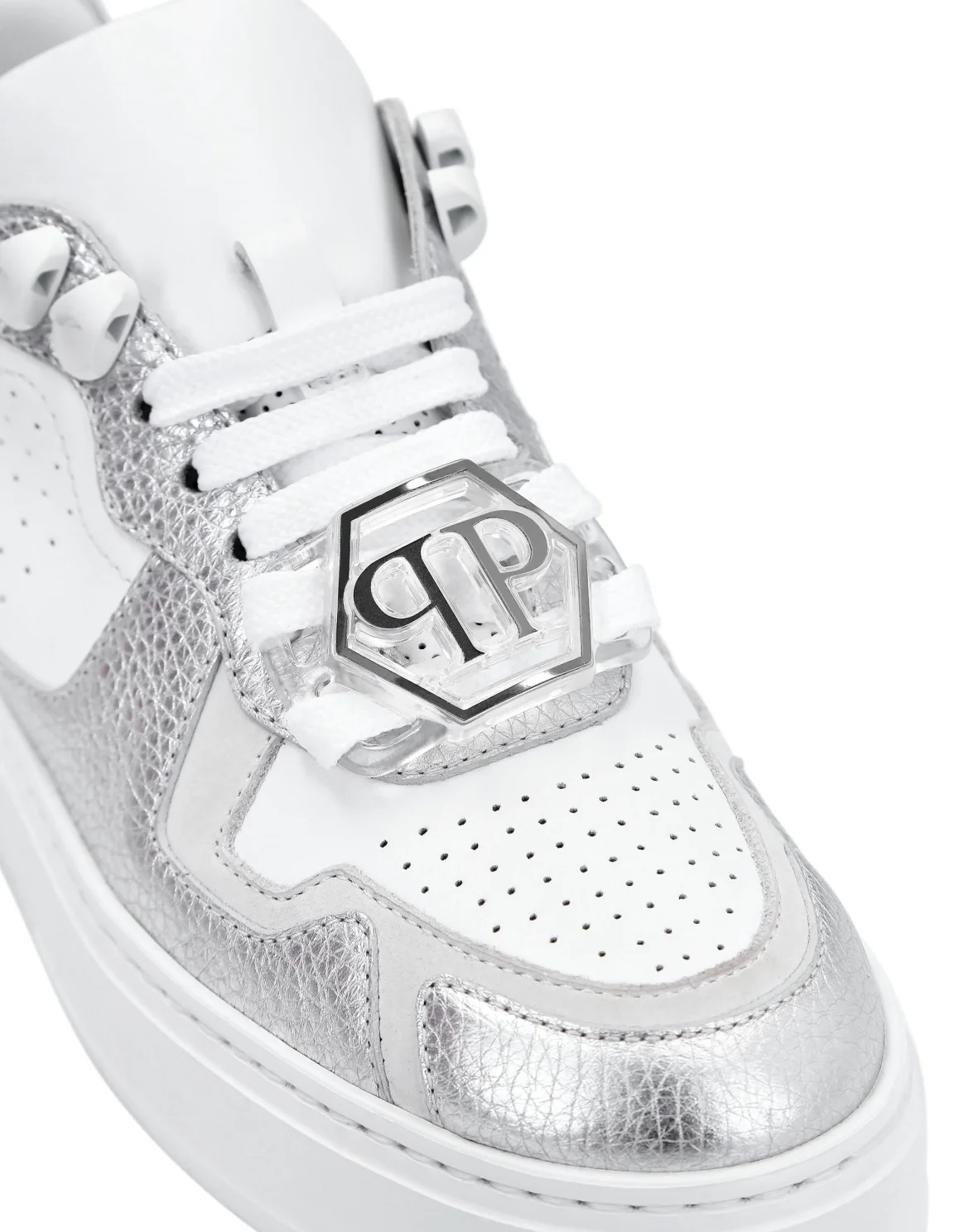 Leather Lo-Top Sneakers G.O.A.T. TM, цвет: Белый