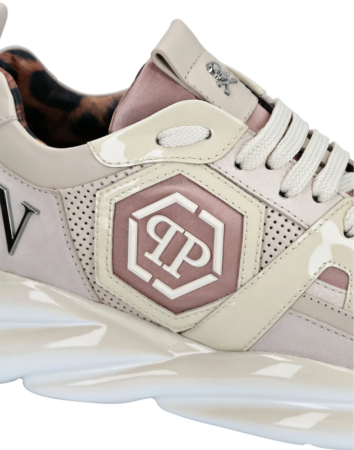 Runner mix materials Plein Hurricane, цвет: Бежевый