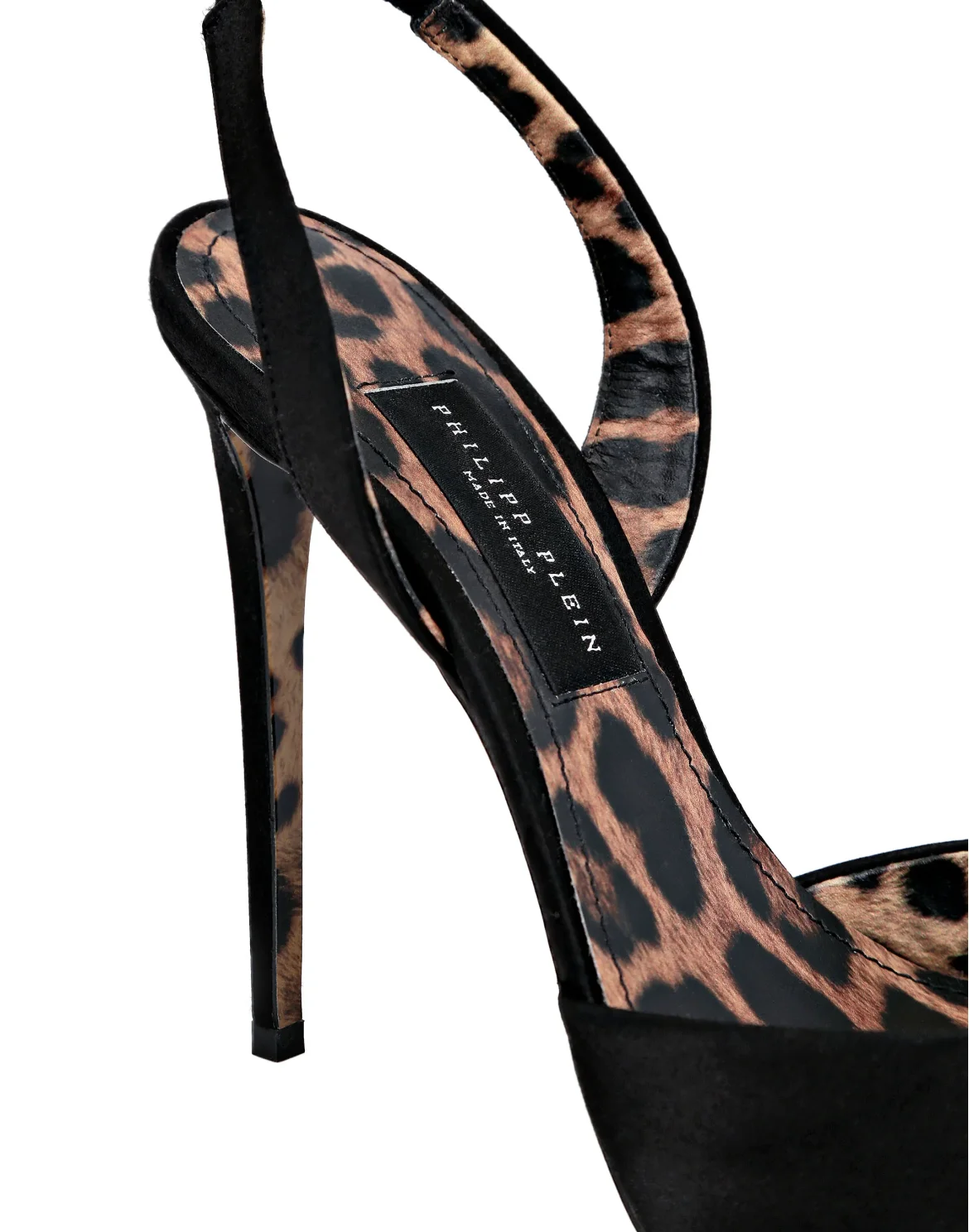 Satin Decollete slingback Hi-Heels Crystal Hexagon, цвет: Черный