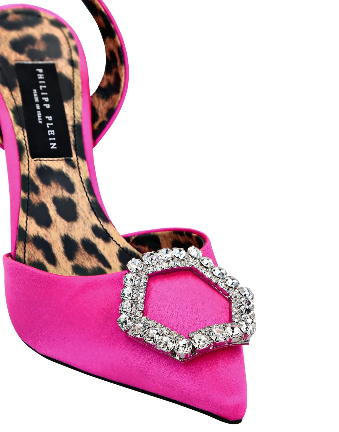 Satin Decollete slingback Hi-Heels Crystal Hexagon, цвет: Розовый