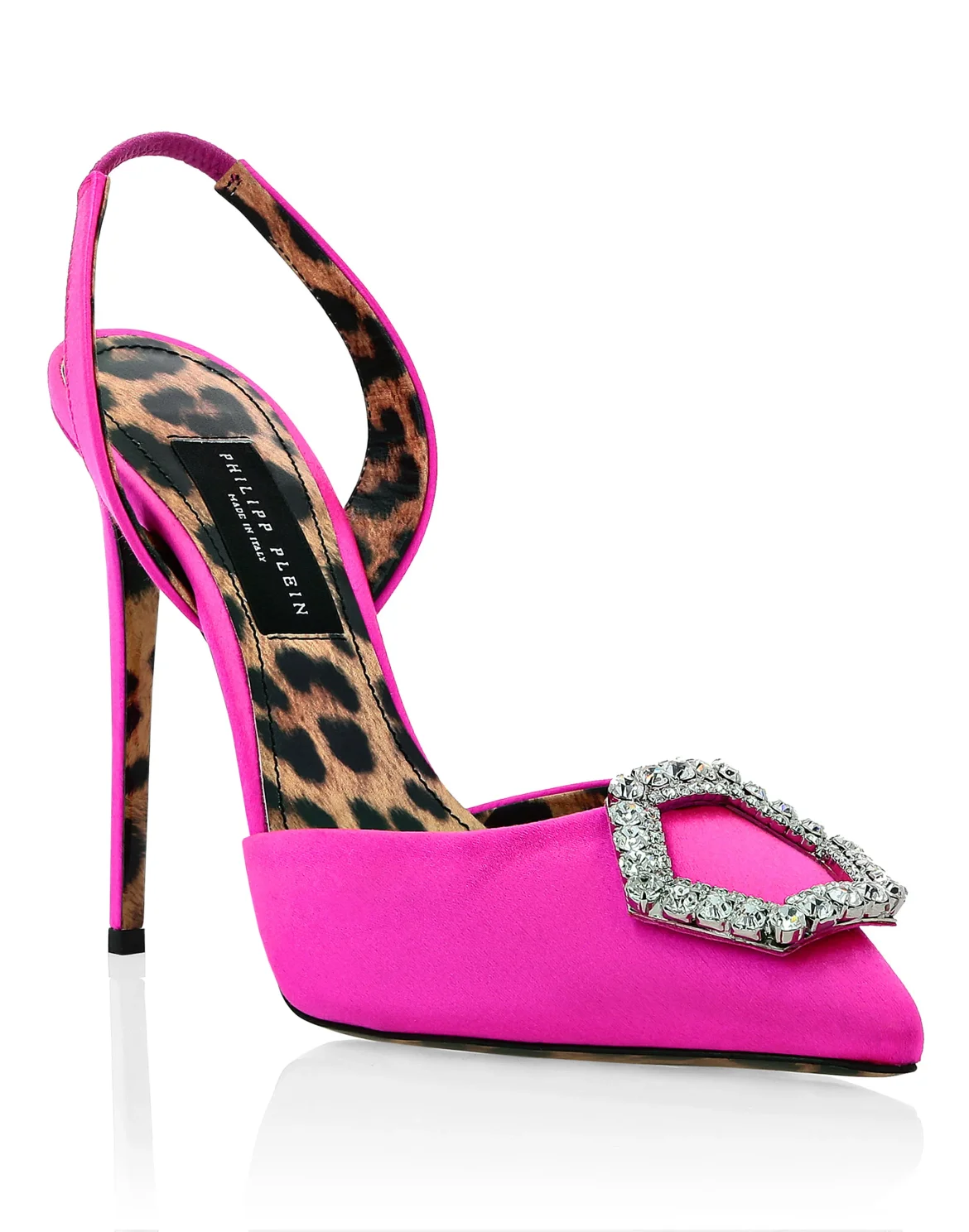 Satin Decollete slingback Hi-Heels Crystal Hexagon, цвет: Розовый