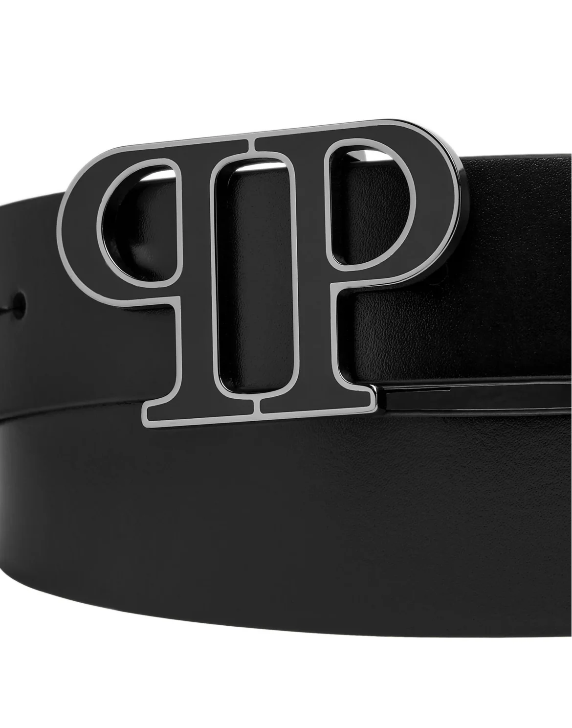 Leather Belt Philipp Plein TM, цвет: Черный
