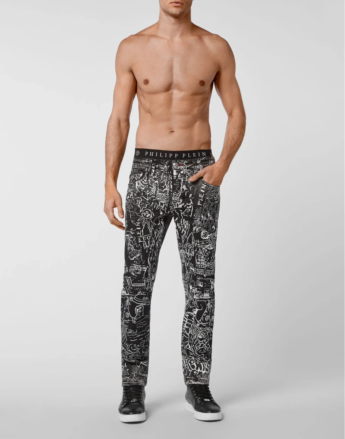 Denim Trousers Super Straight Cut, цвет: Серый