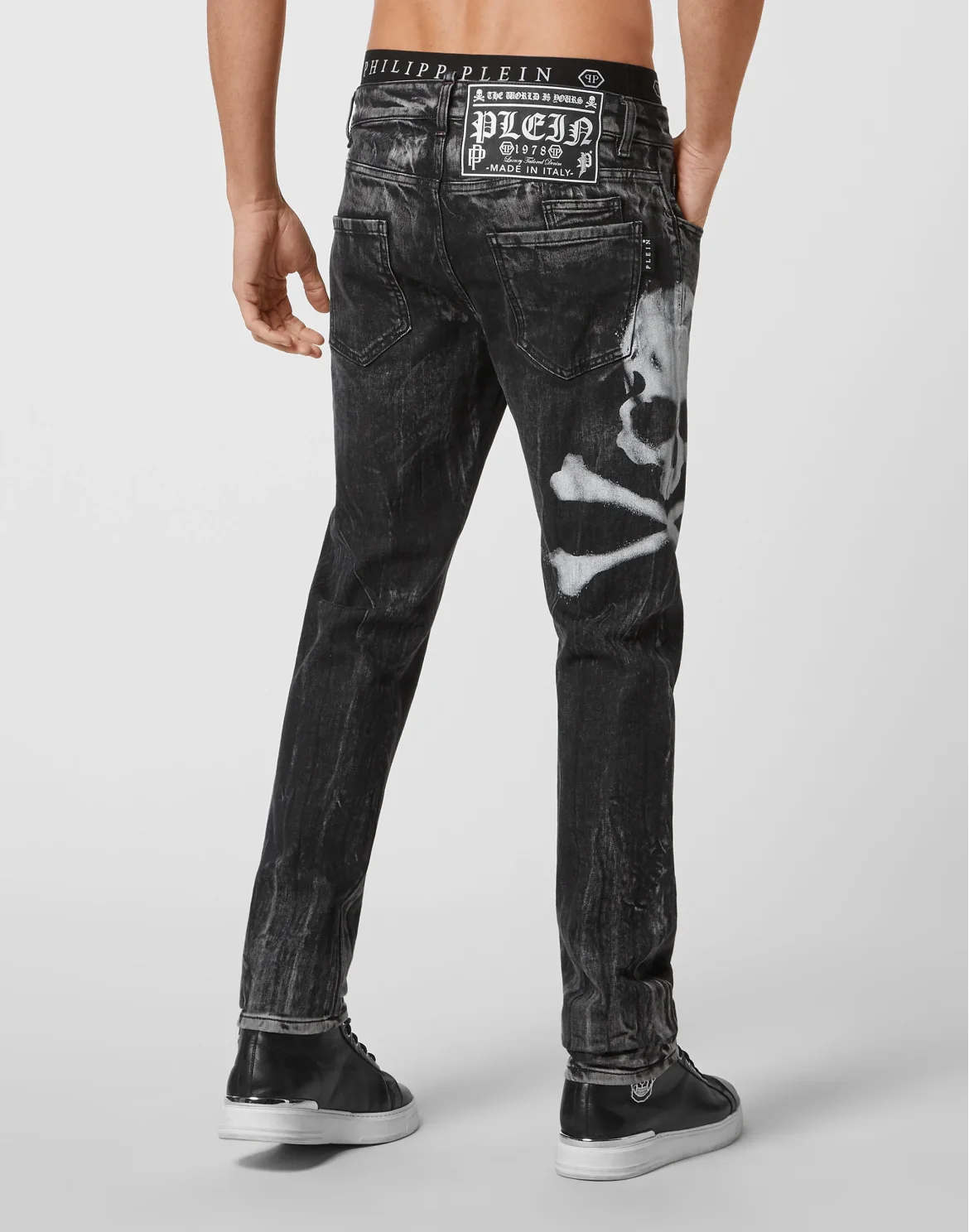 Denim Trousers Super Straight Cut Skull, цвет: Серый
