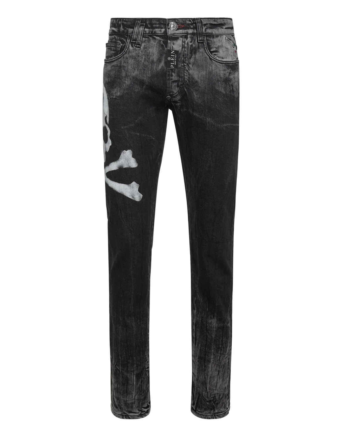 Denim Trousers Super Straight Cut Skull, цвет: Серый