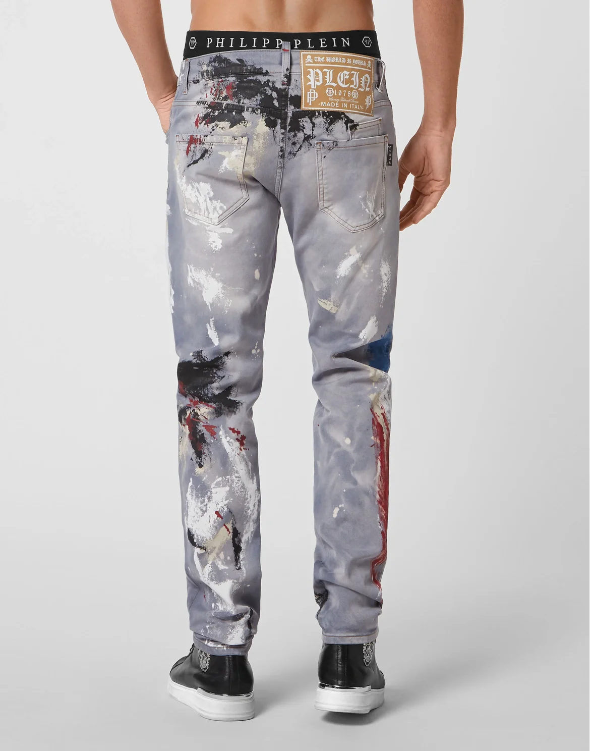 Denim Trousers Super Straight Cut Painted, цвет: Синий