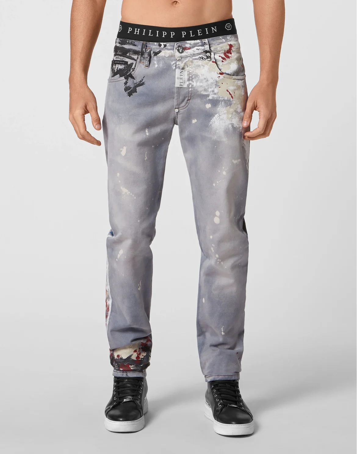 Denim Trousers Super Straight Cut Painted, цвет: Синий