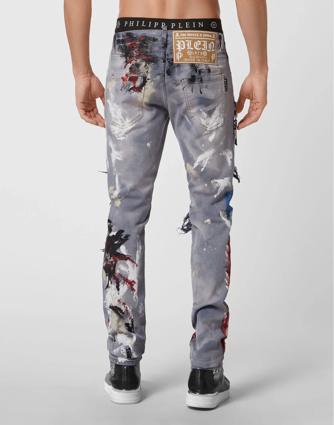 Denim Trousers Rock Star fit Painted, цвет: Синий