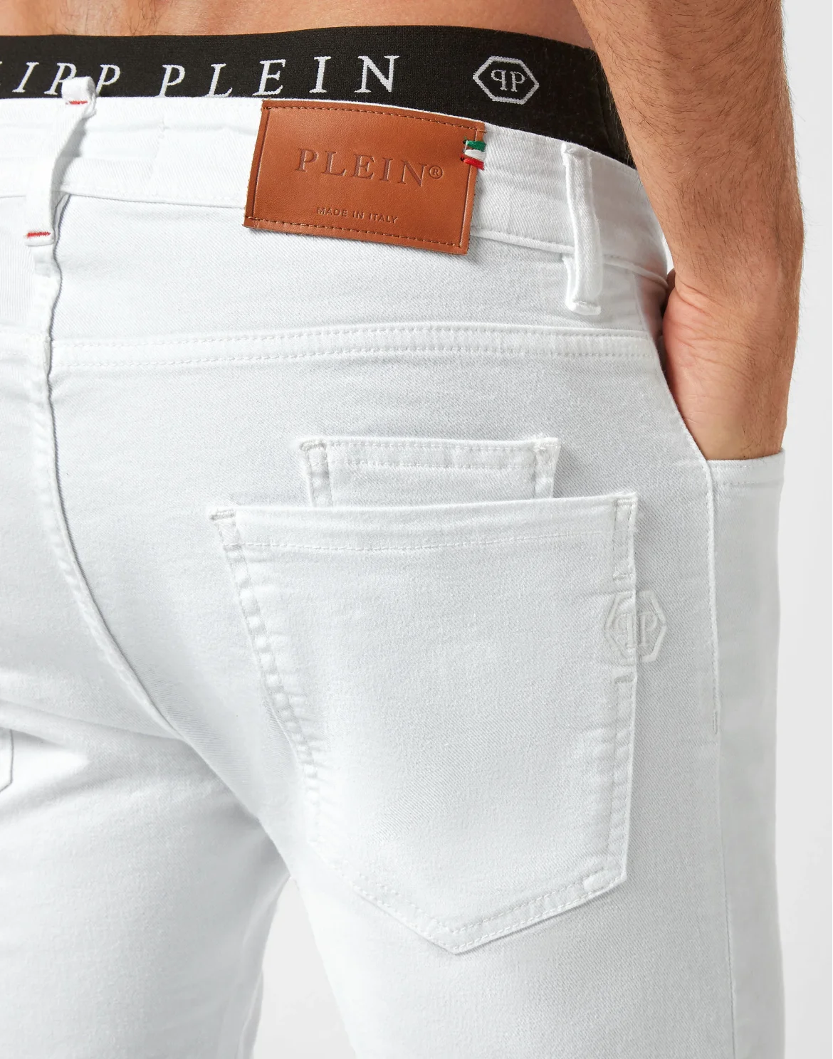 Denim Trousers Super Straight Cut Premium Hexagon, цвет: Белый