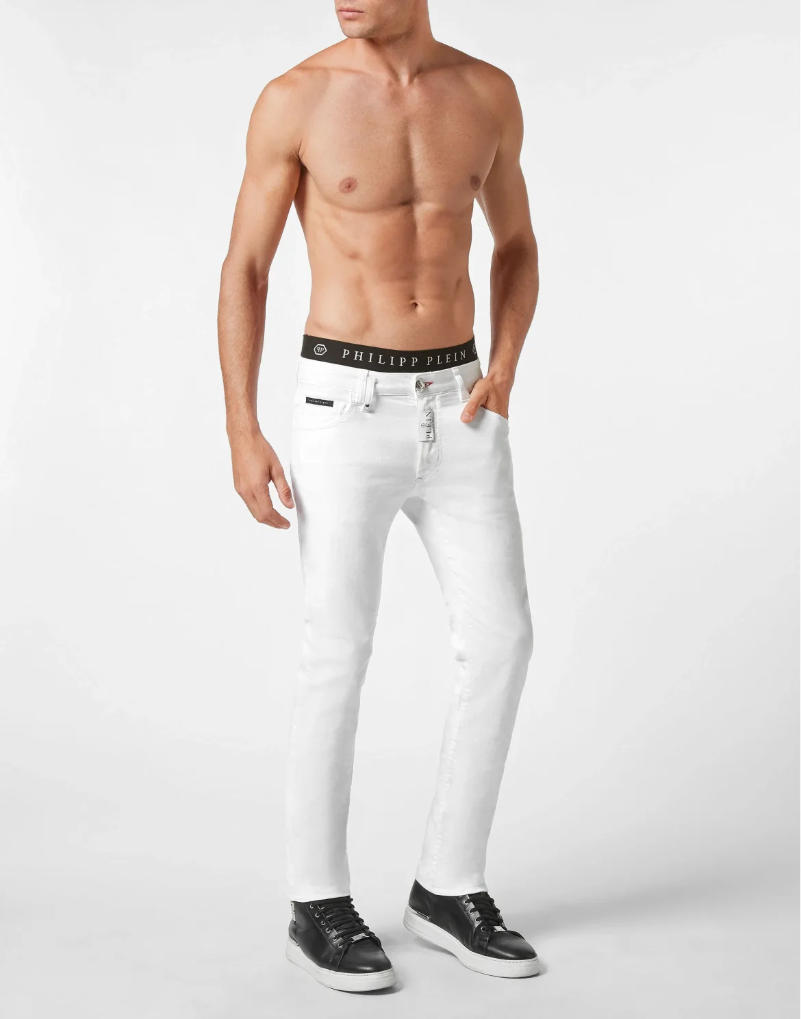 Denim Trousers Super Straight Cut Premium Hexagon, цвет: Белый