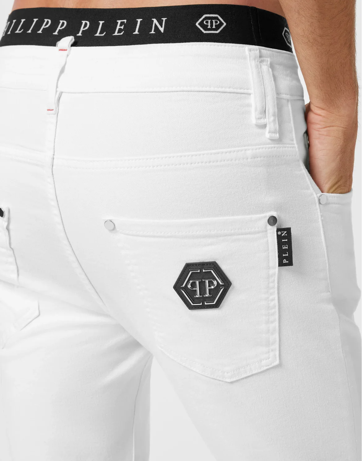 Denim Trousers Skinny Fit Hexagon, цвет: Белый