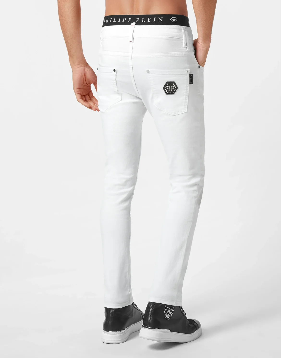 Denim Trousers Skinny Fit Hexagon, цвет: Белый