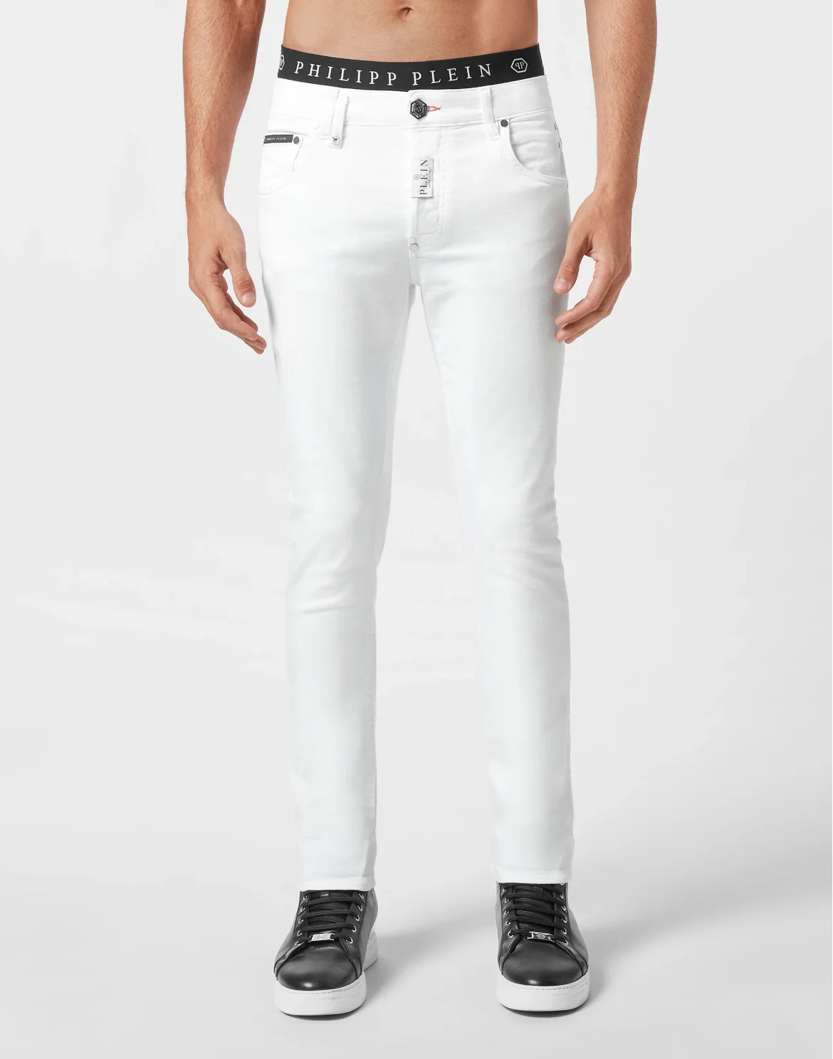 Denim Trousers Skinny Fit Hexagon, цвет: Белый
