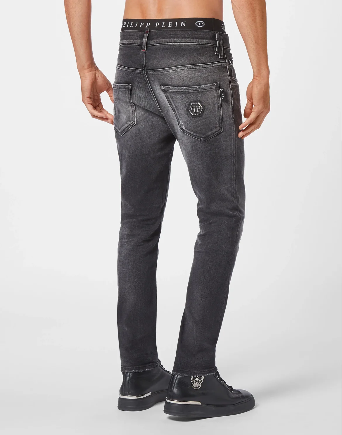 Denim Trousers Skinny Fit Hexagon, цвет: Серый