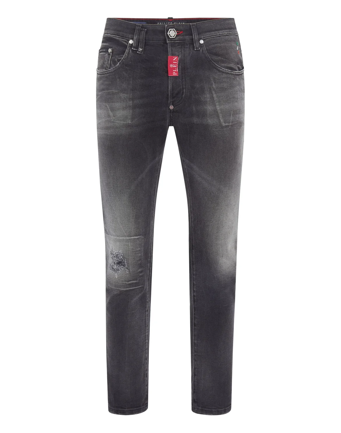 Denim Trousers Skinny Fit Hexagon, цвет: Серый