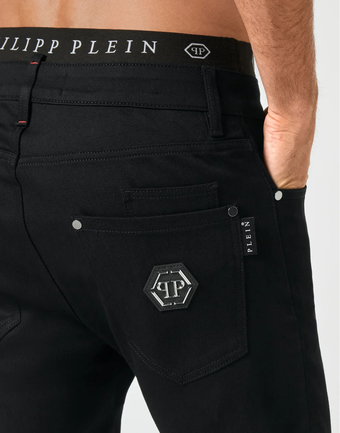 Denim Trousers Super Straight Cut Premium Hexagon, цвет: Черный
