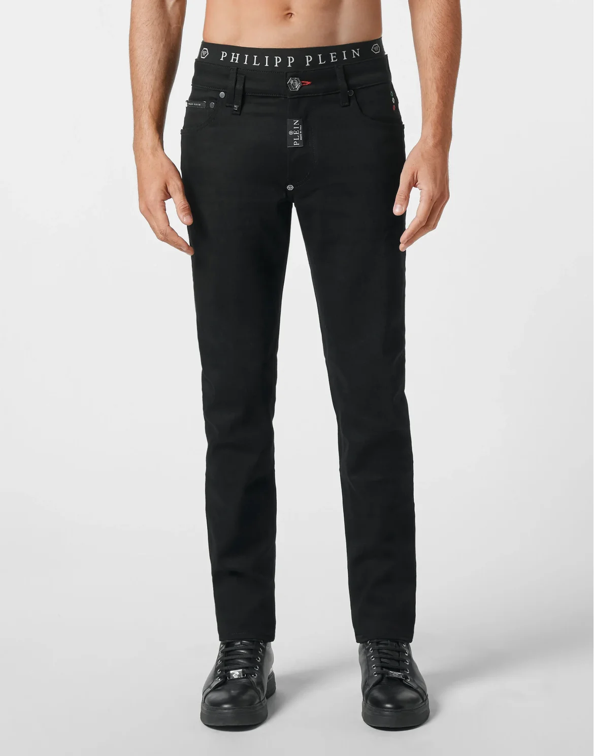 Denim Trousers Super Straight Cut Premium Hexagon, цвет: Черный