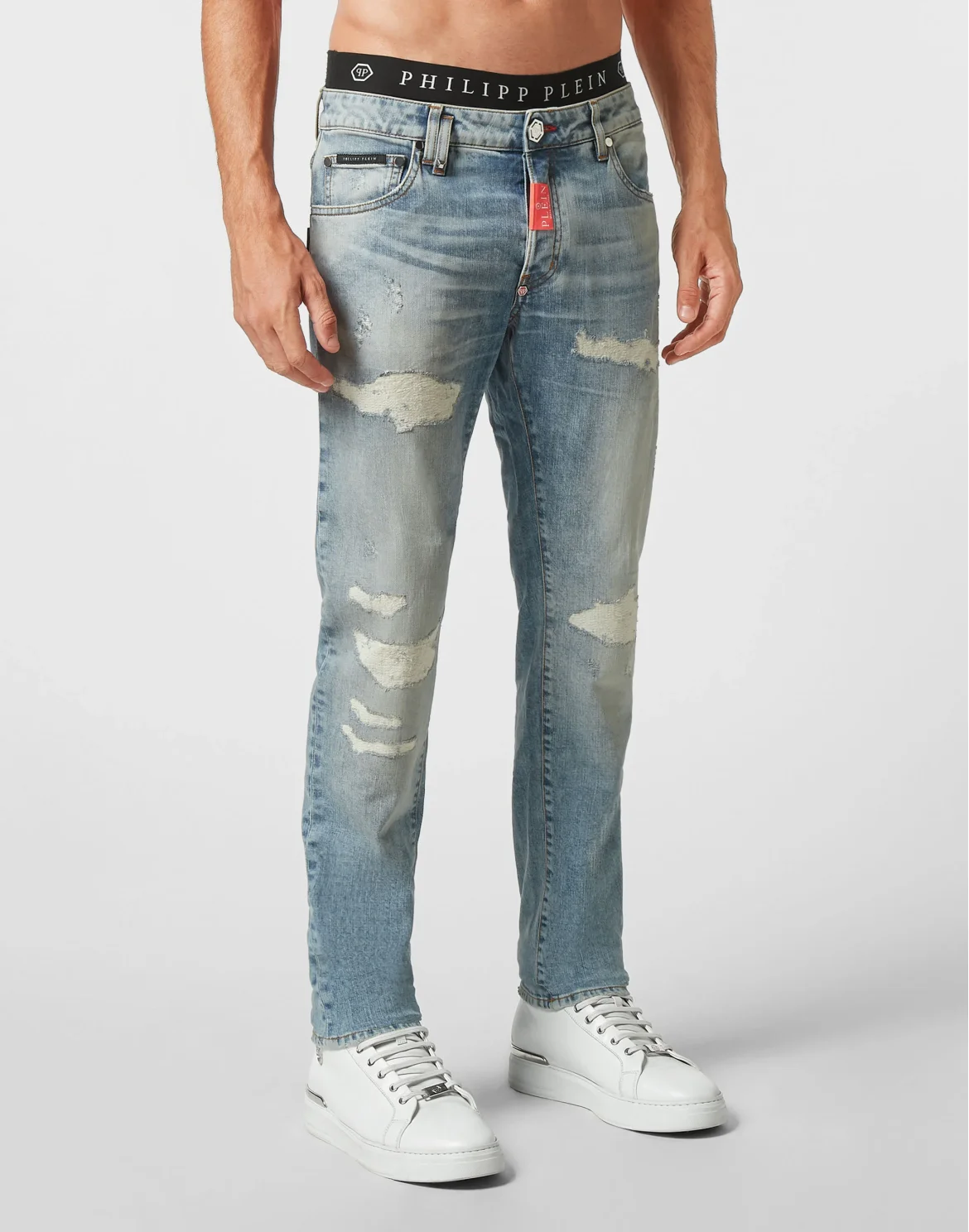 Denim Trousers Super Straight Cut Premium Hexagon, цвет: Синий