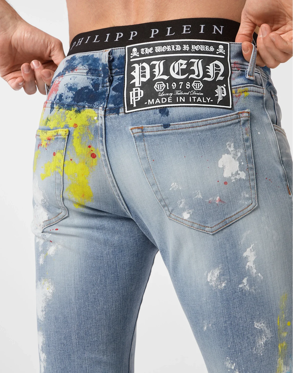 Denim Trousers Super Straight Cut Painted, цвет: Синий