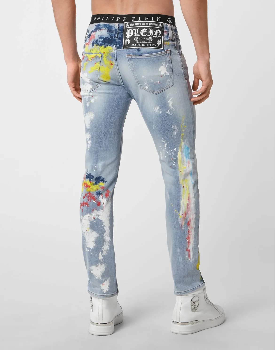 Denim Trousers Super Straight Cut Painted, цвет: Синий