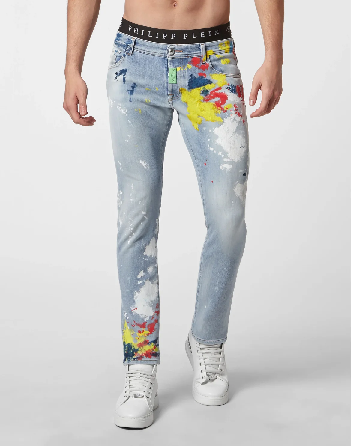 Denim Trousers Super Straight Cut Painted, цвет: Синий