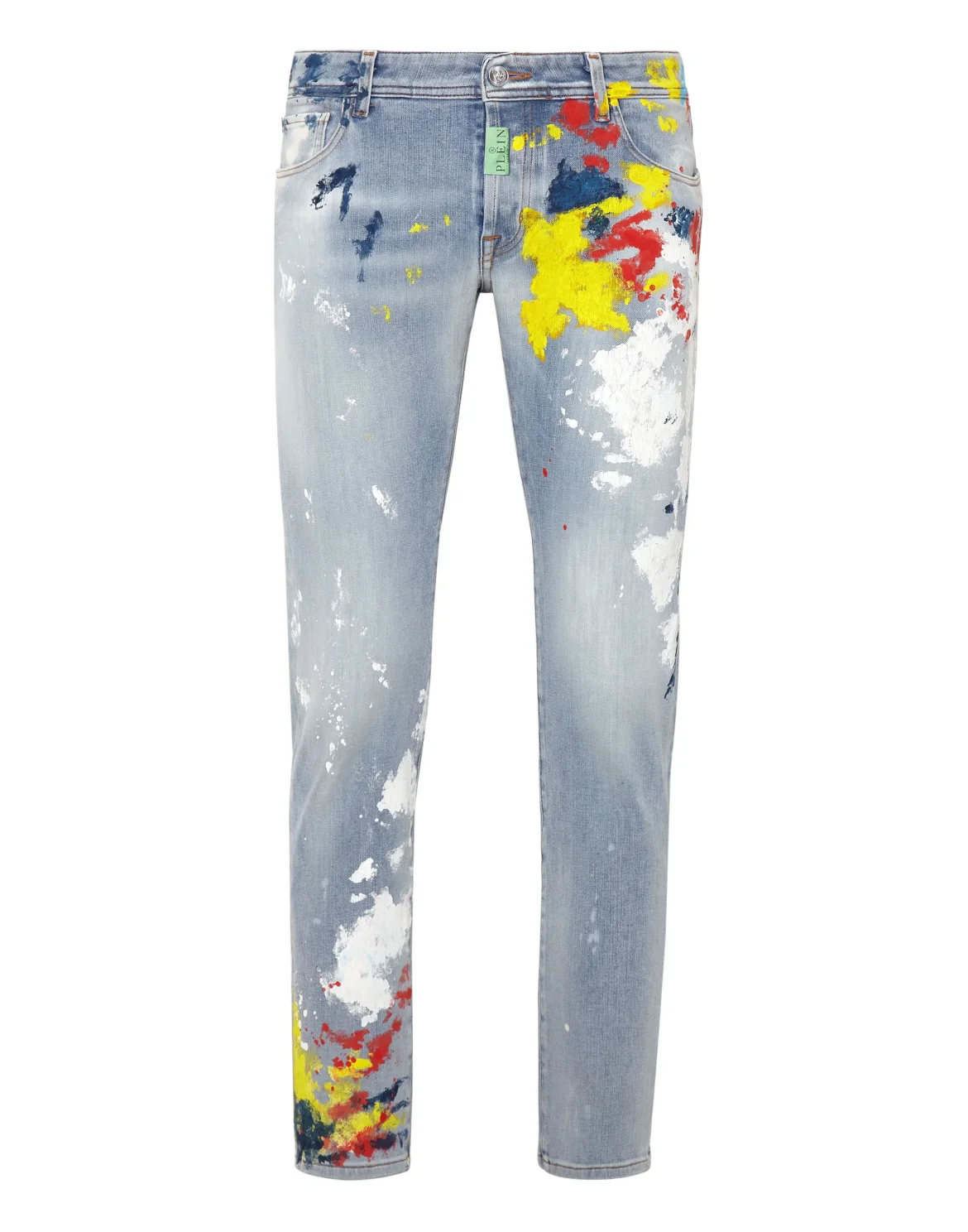 Denim Trousers Super Straight Cut Painted, цвет: Синий