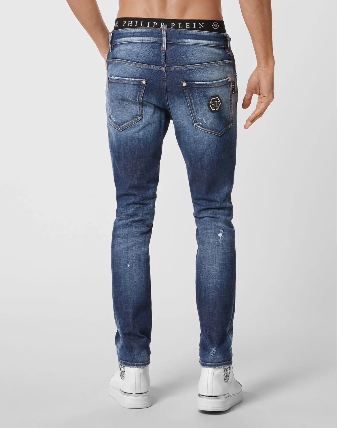 Denim Trousers Skinny Fit Hexagon, цвет: Синий