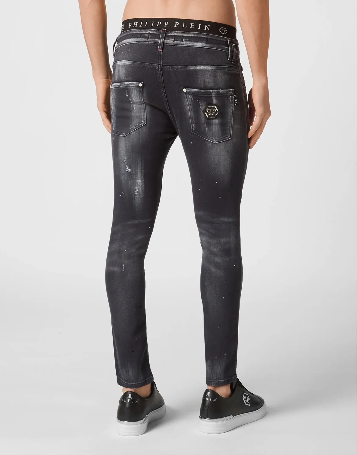 Denim Trousers Skinny Fit Hexagon, цвет: Черный