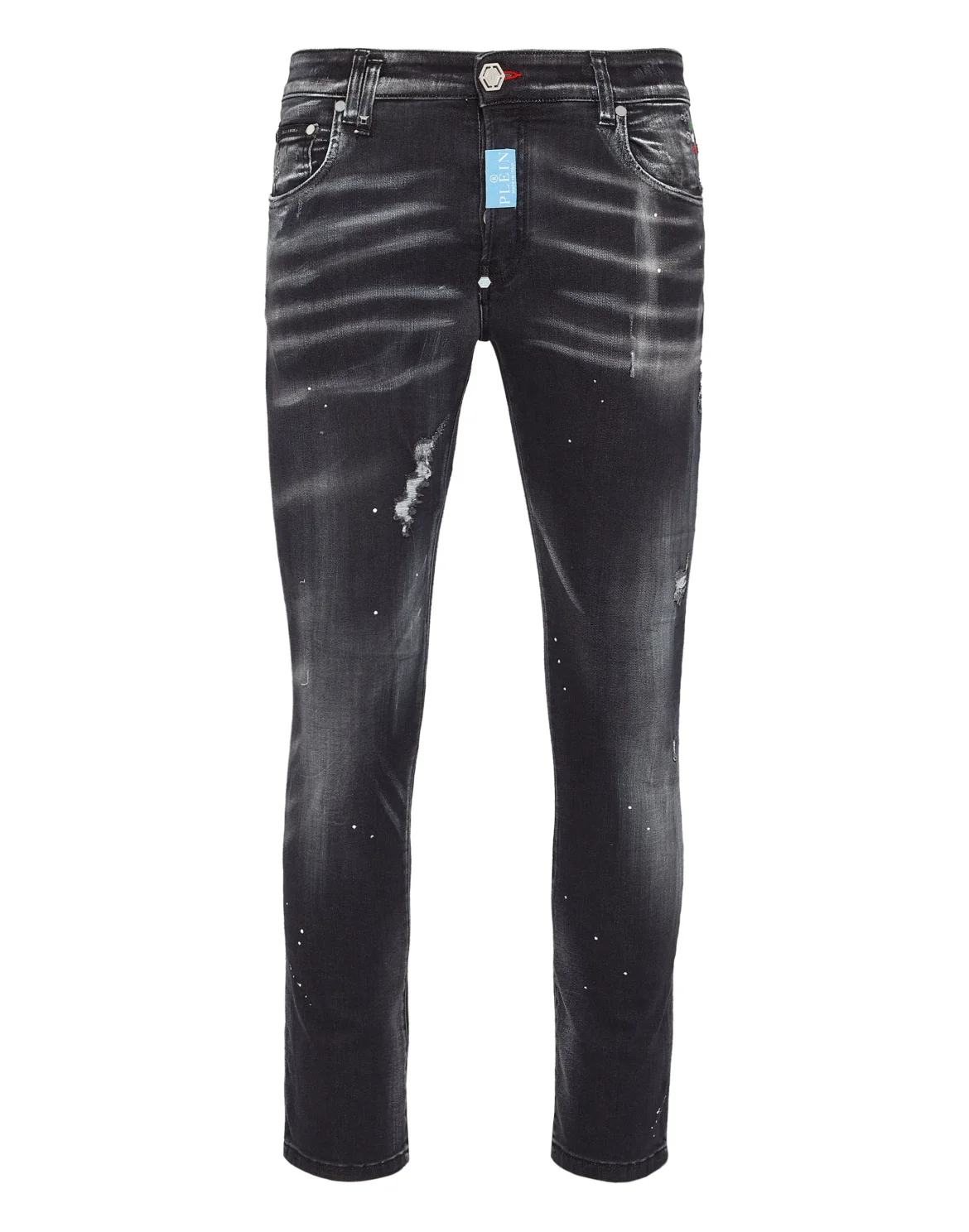 Denim Trousers Skinny Fit Hexagon, цвет: Черный