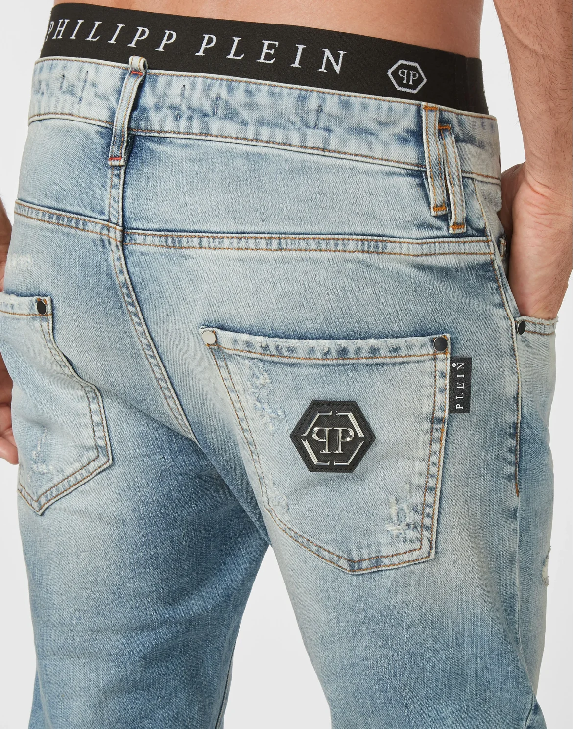 Denim Trousers Skinny Fit Hexagon, цвет: Синий