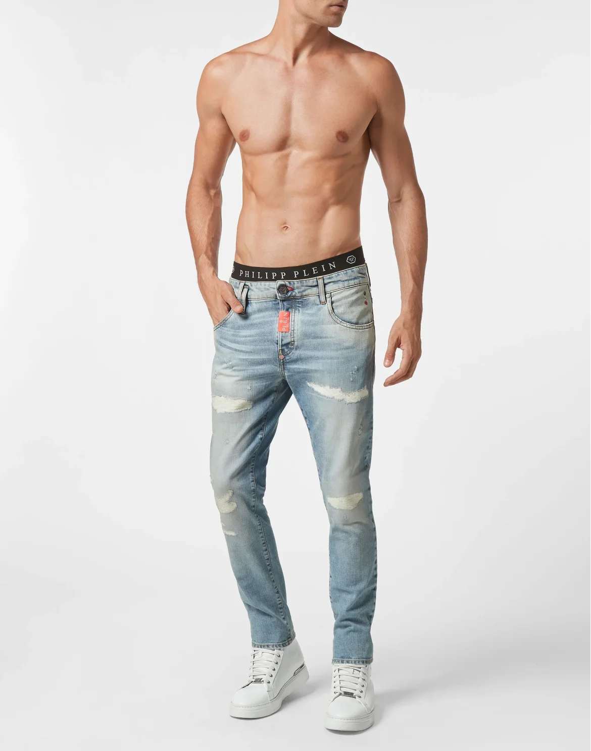 Denim Trousers Skinny Fit Hexagon, цвет: Синий