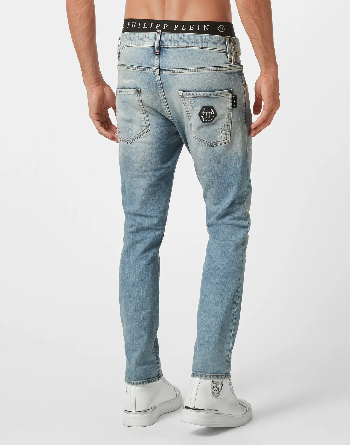 Denim Trousers Skinny Fit Hexagon, цвет: Синий