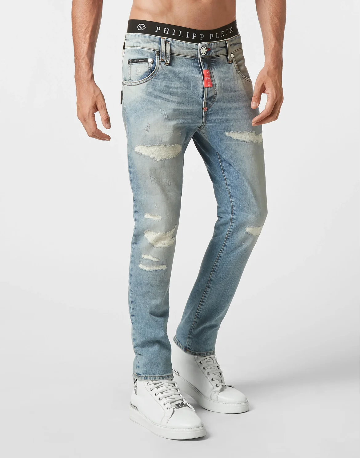 Denim Trousers Skinny Fit Hexagon, цвет: Синий