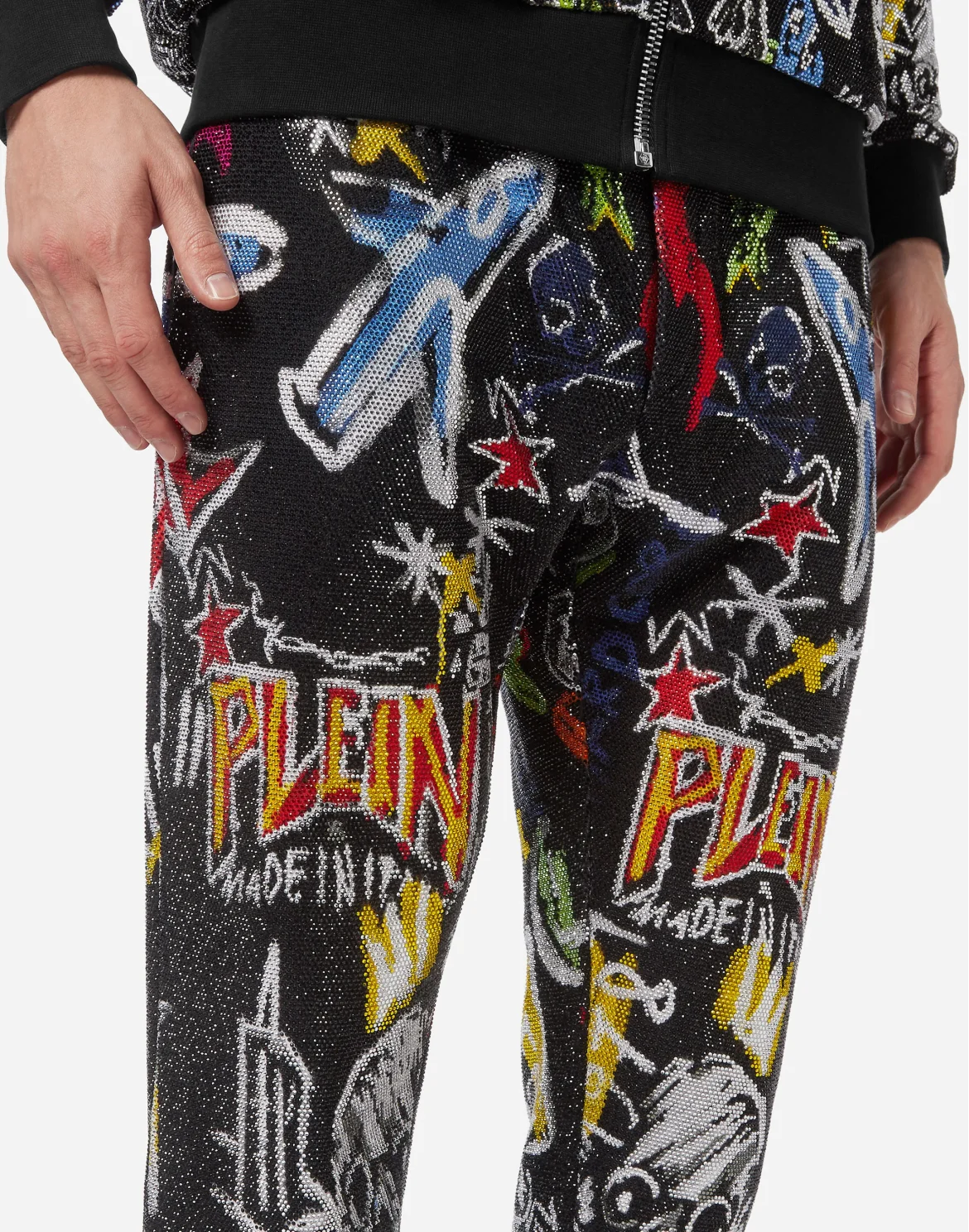 Jogging tracksuit:Hoodie/Trousers Crystals, цвет: Черный