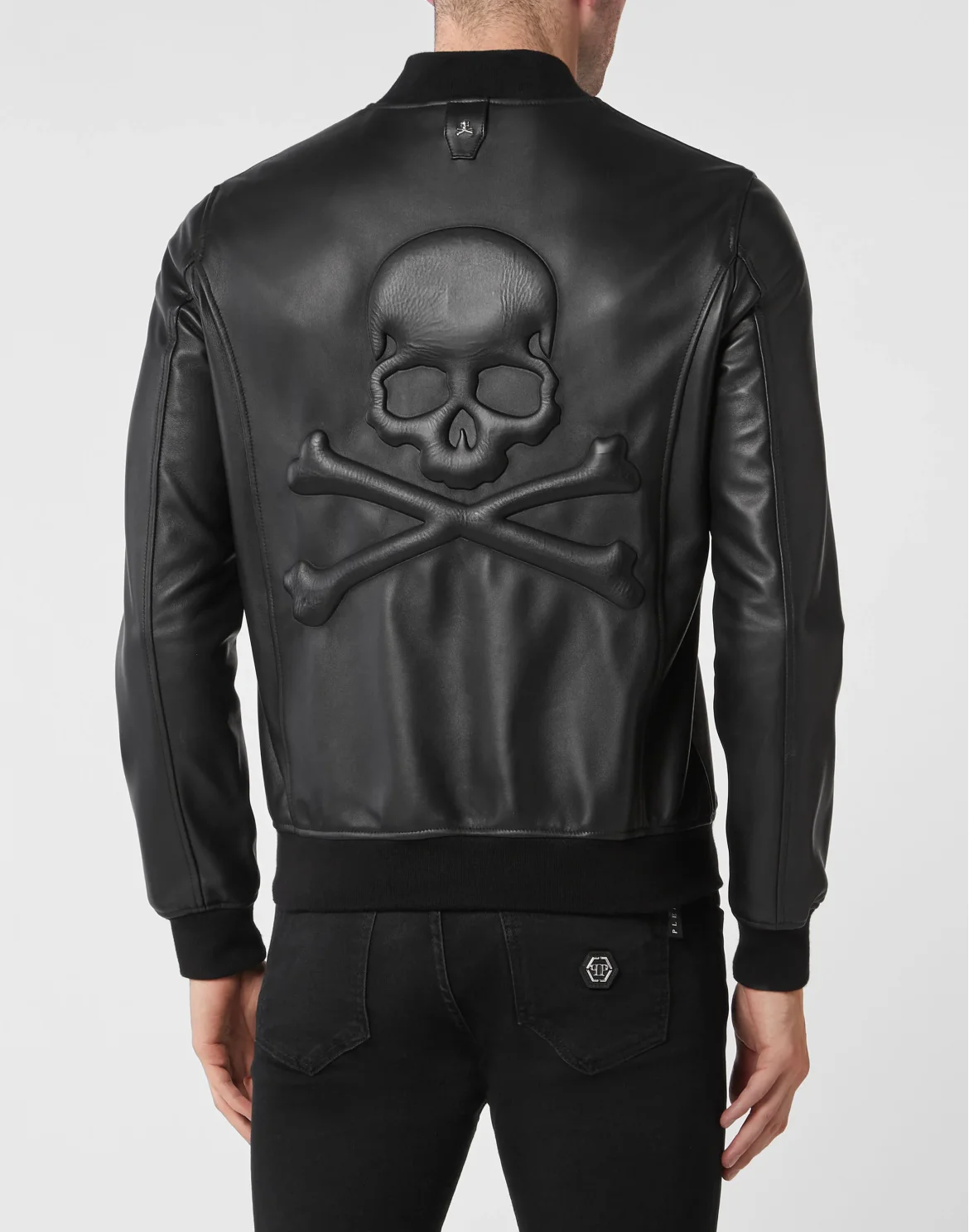 Leather Bomber Skull, цвет: Черный