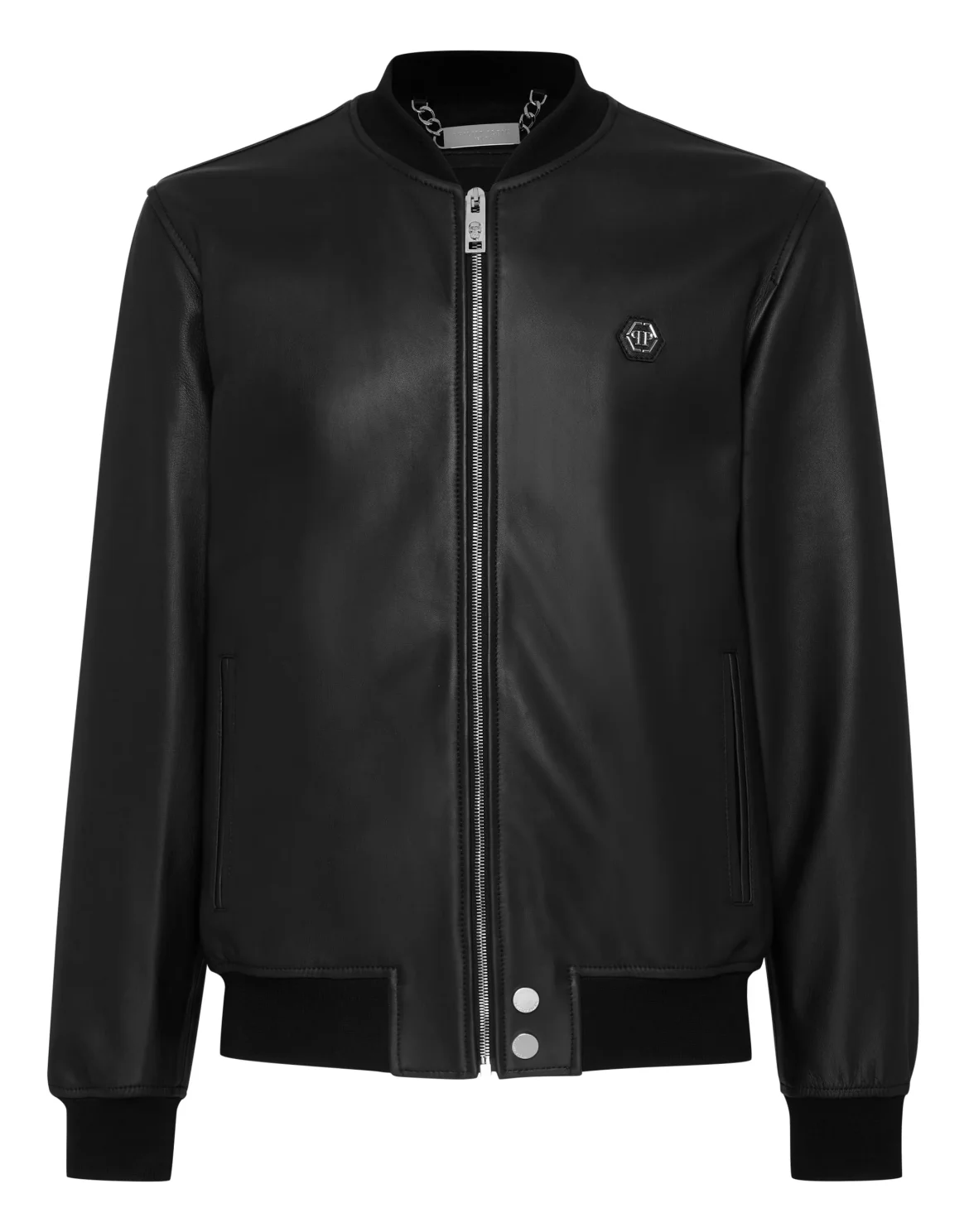 Leather Bomber Skull, цвет: Черный
