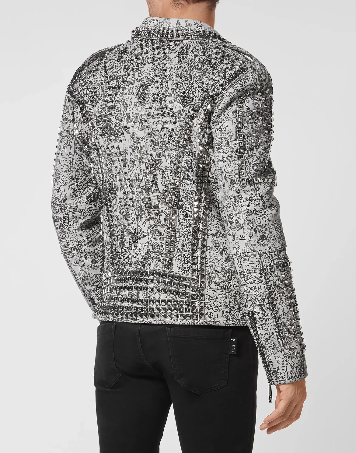 Leather Biker Jacket, цвет: Белый