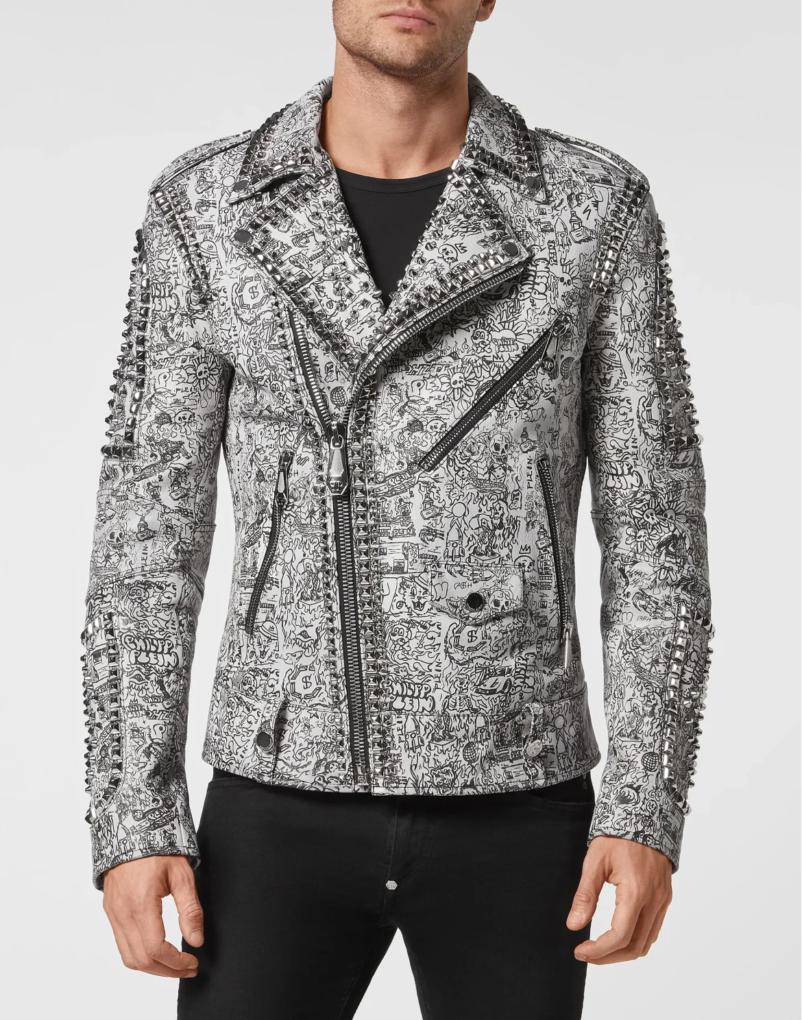 Leather Biker Jacket, цвет: Белый