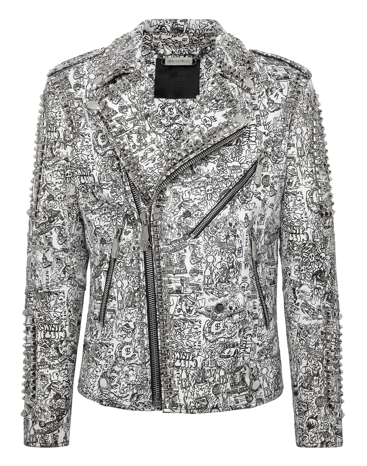 Leather Biker Jacket, цвет: Белый