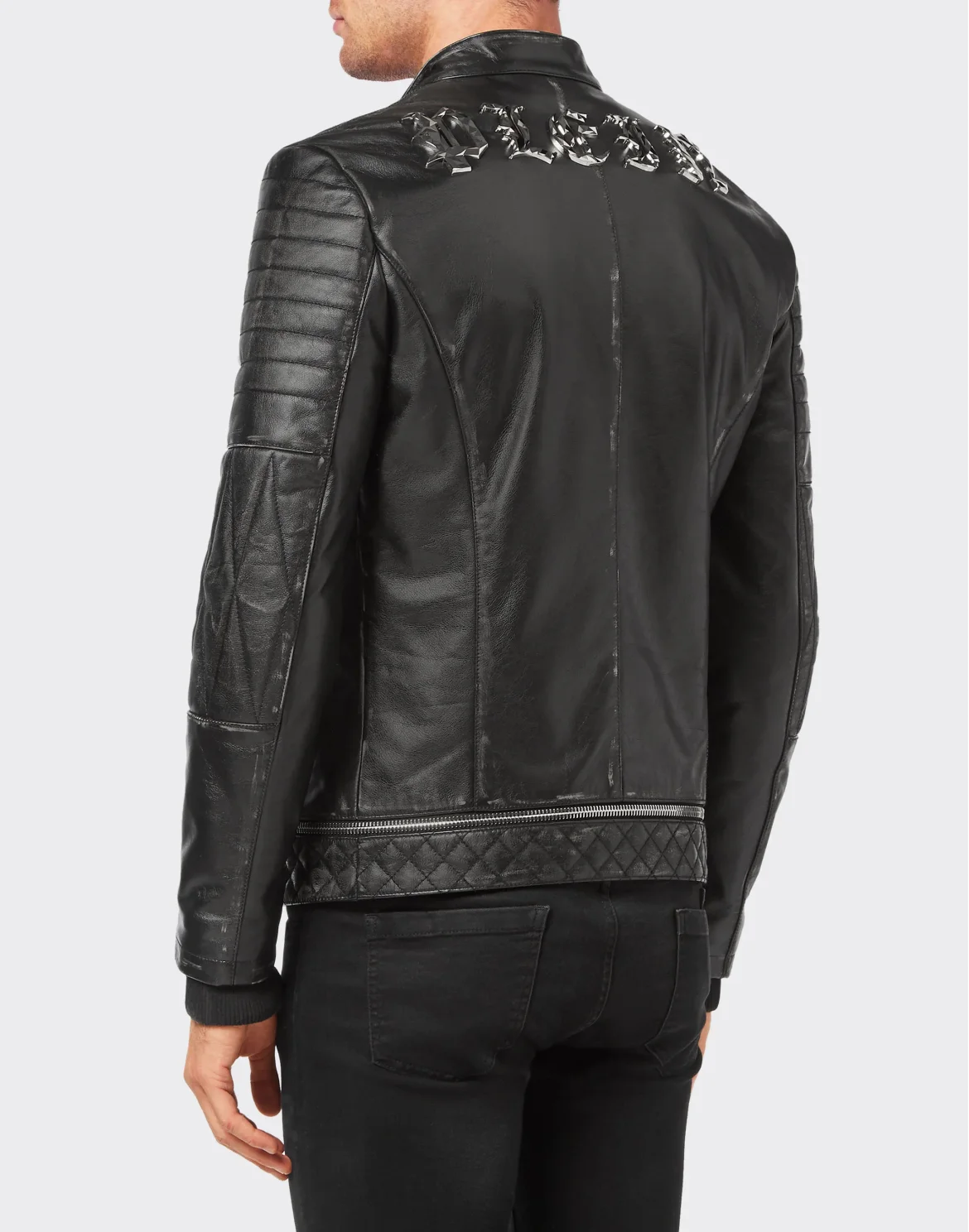 Leather Biker Jacket, цвет: Черный