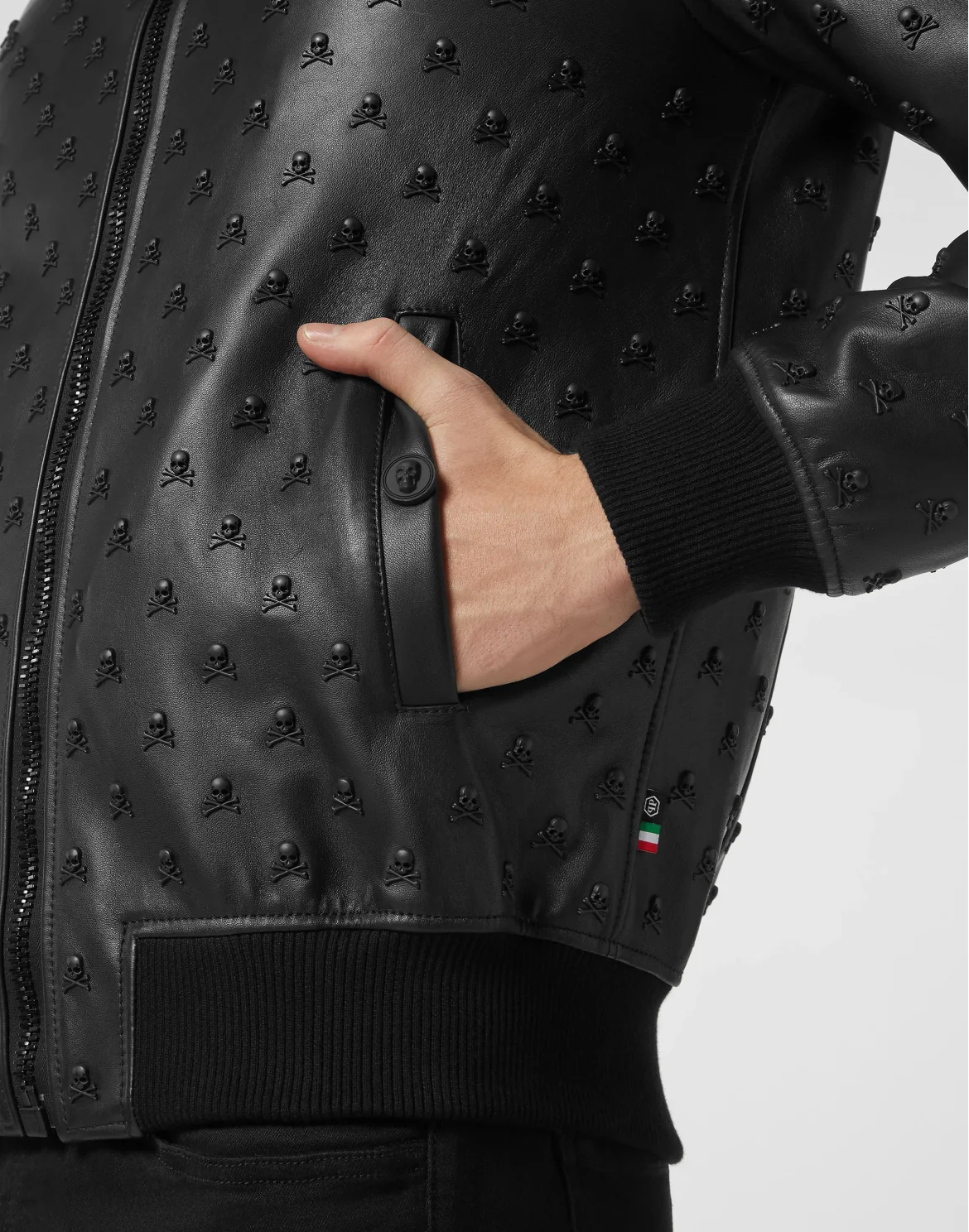 Leather Bomber, цвет: Черный