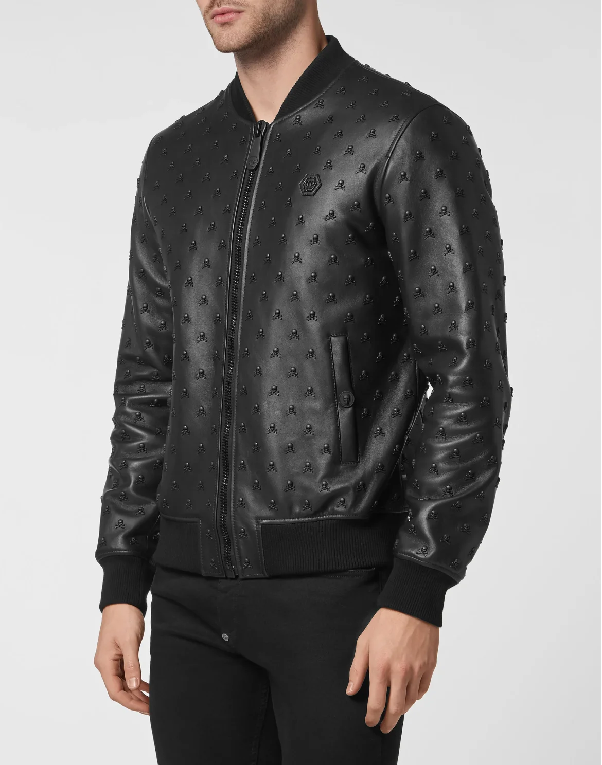 Leather Bomber, цвет: Черный