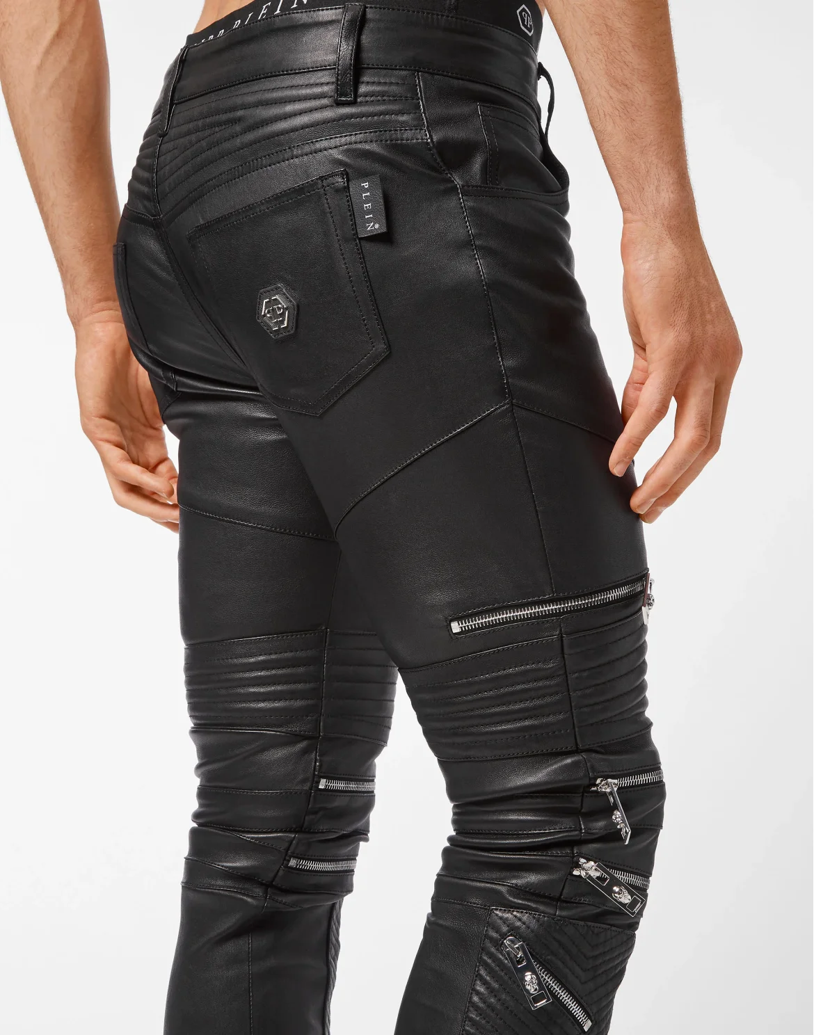 Leather Biker Trousers, цвет: Черный