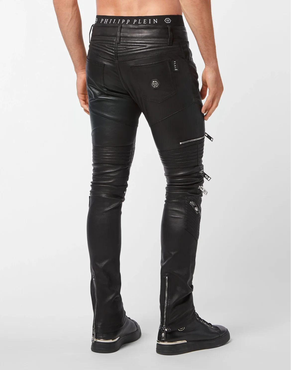Leather Biker Trousers, цвет: Черный