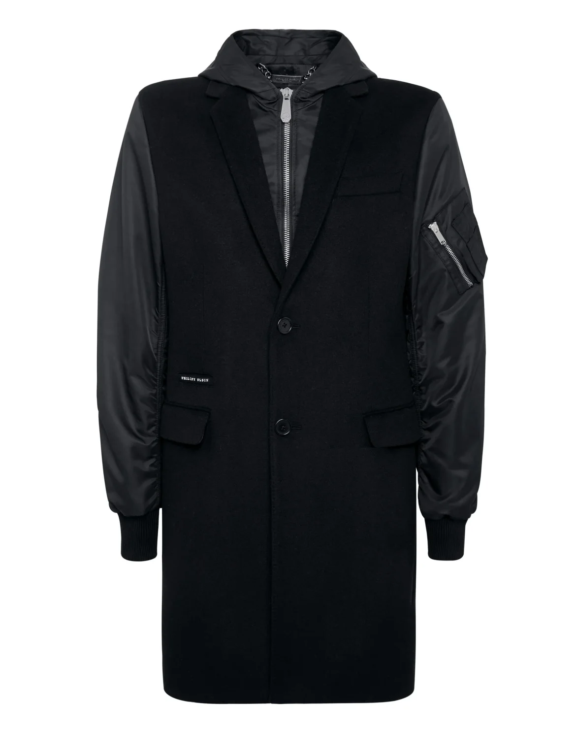 Long Hoodie Coat, цвет: Черный
