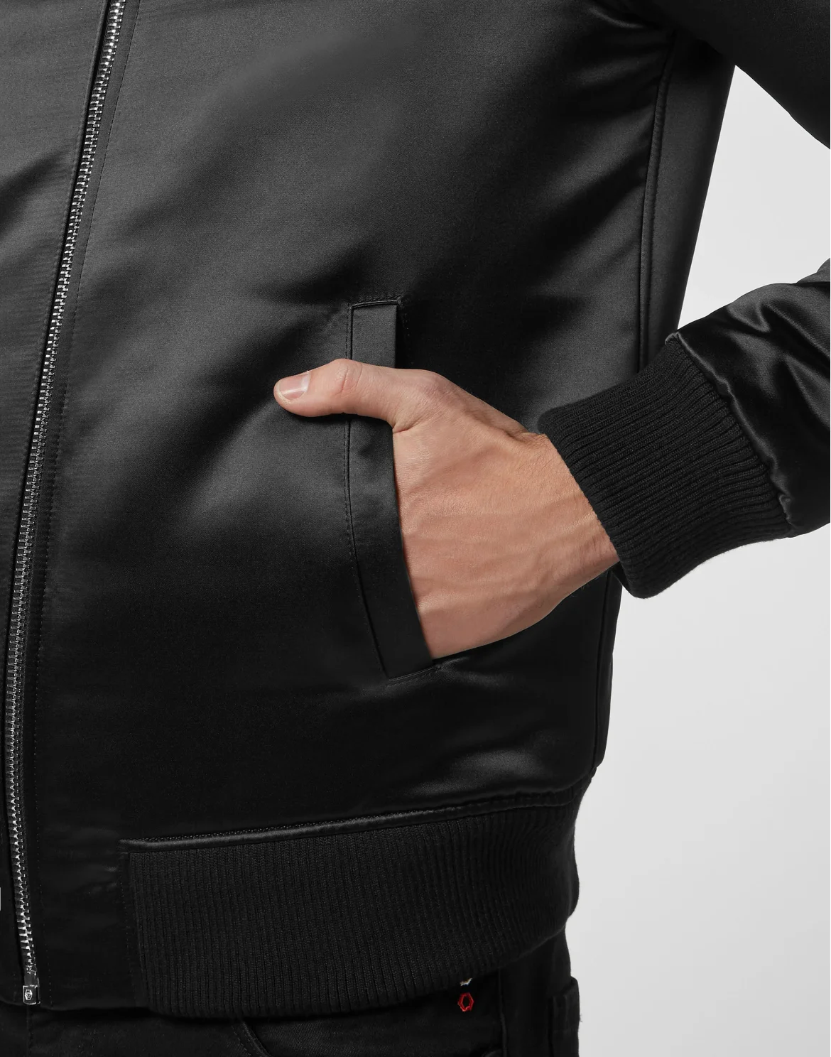 Satin Bomber Hexagon, цвет: Черный