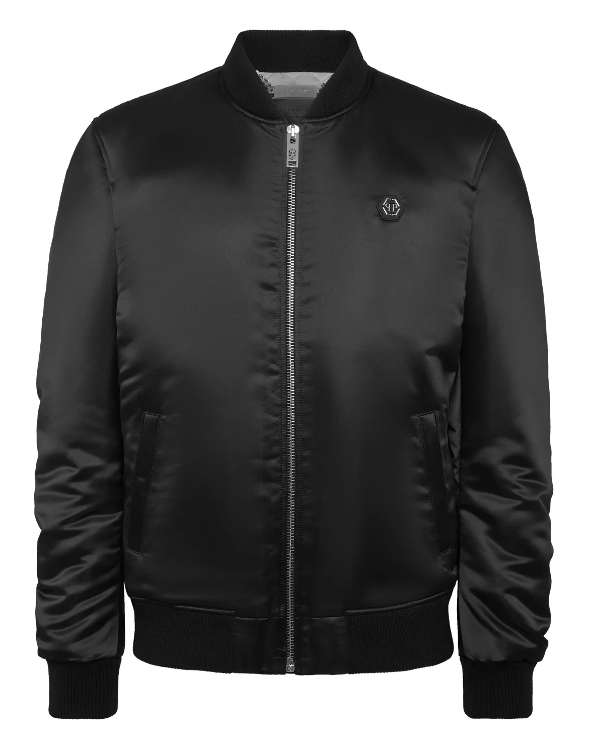 Satin Bomber Skull, цвет: Черный